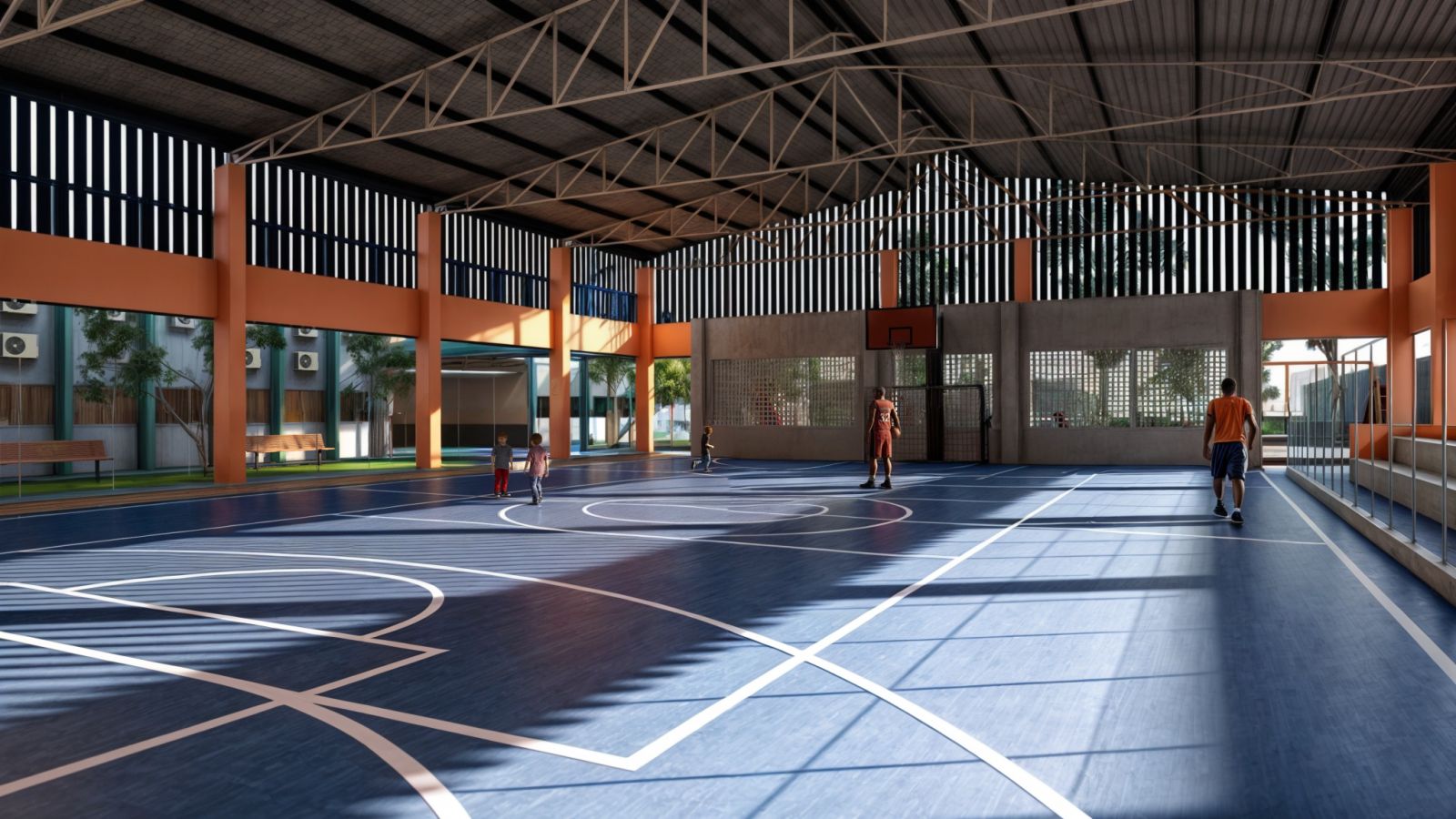 Projeto da quadra poliesportiva coberta